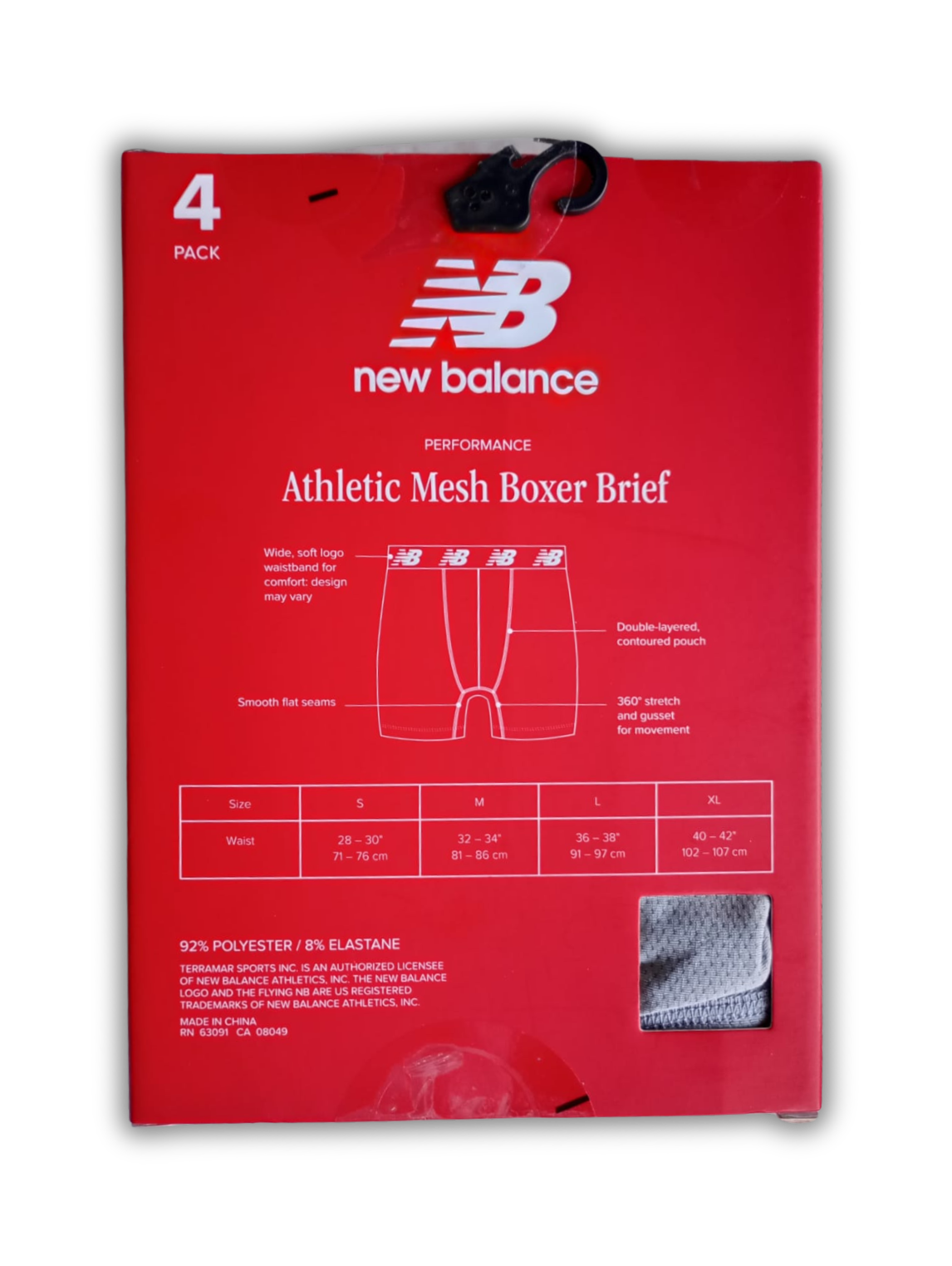 4 Pack New Balance Boxer Brief Athletic Mesh