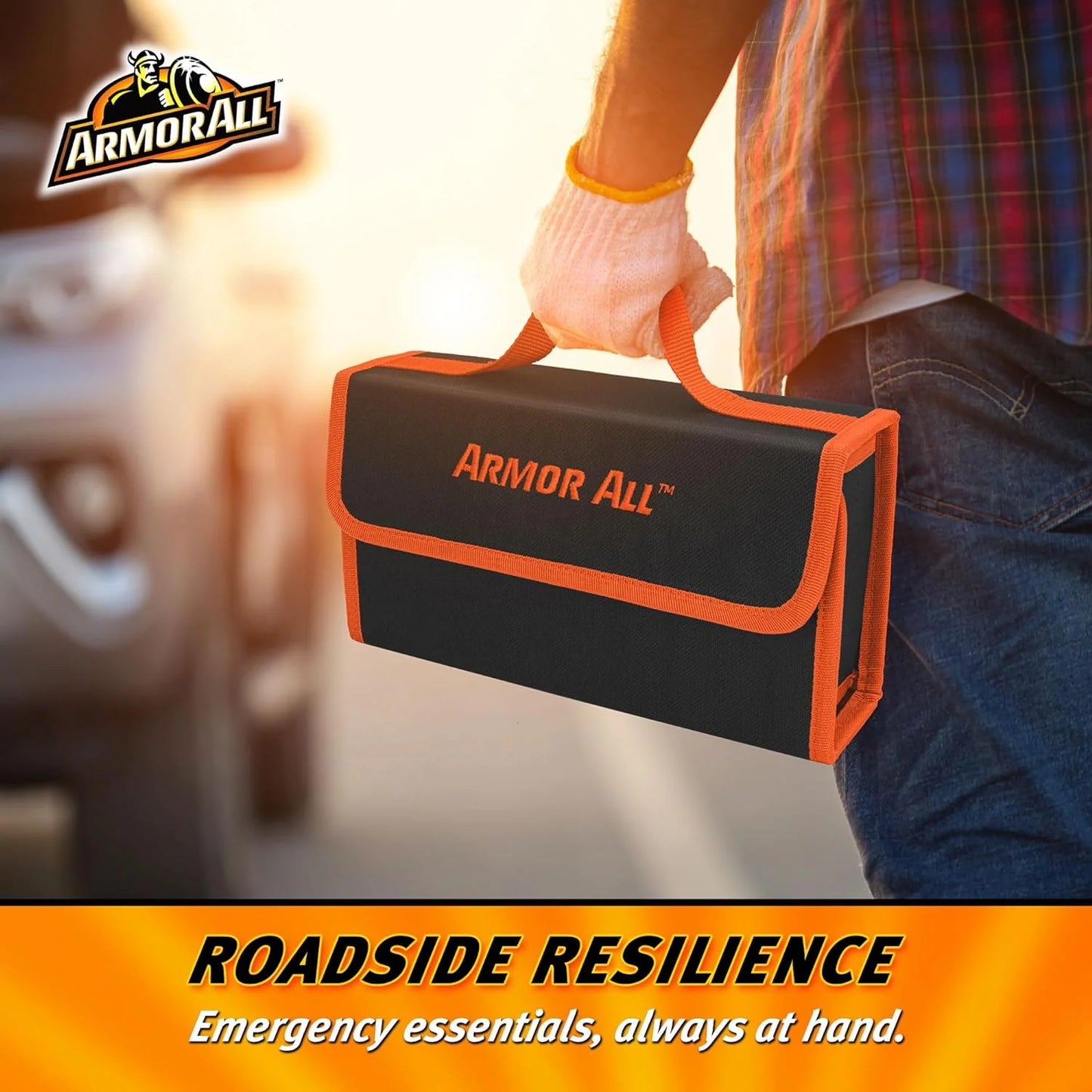 ArmorAll Emergency Kit with Convenient Storage Case - Booster cables and flash light