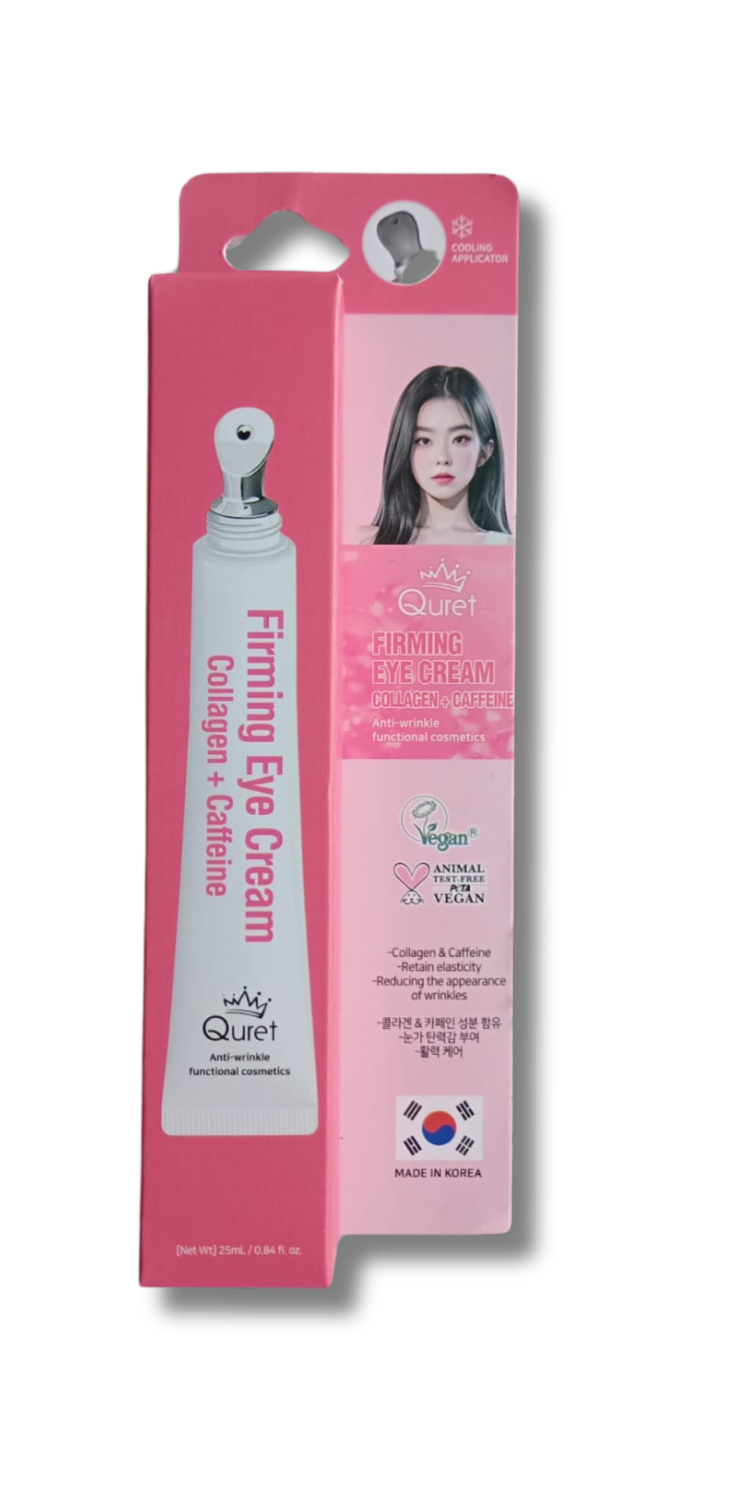 Quret - Firming Eye Cream, Collagen + Caffeine - 0.84 FL OZ - Made in Korea
