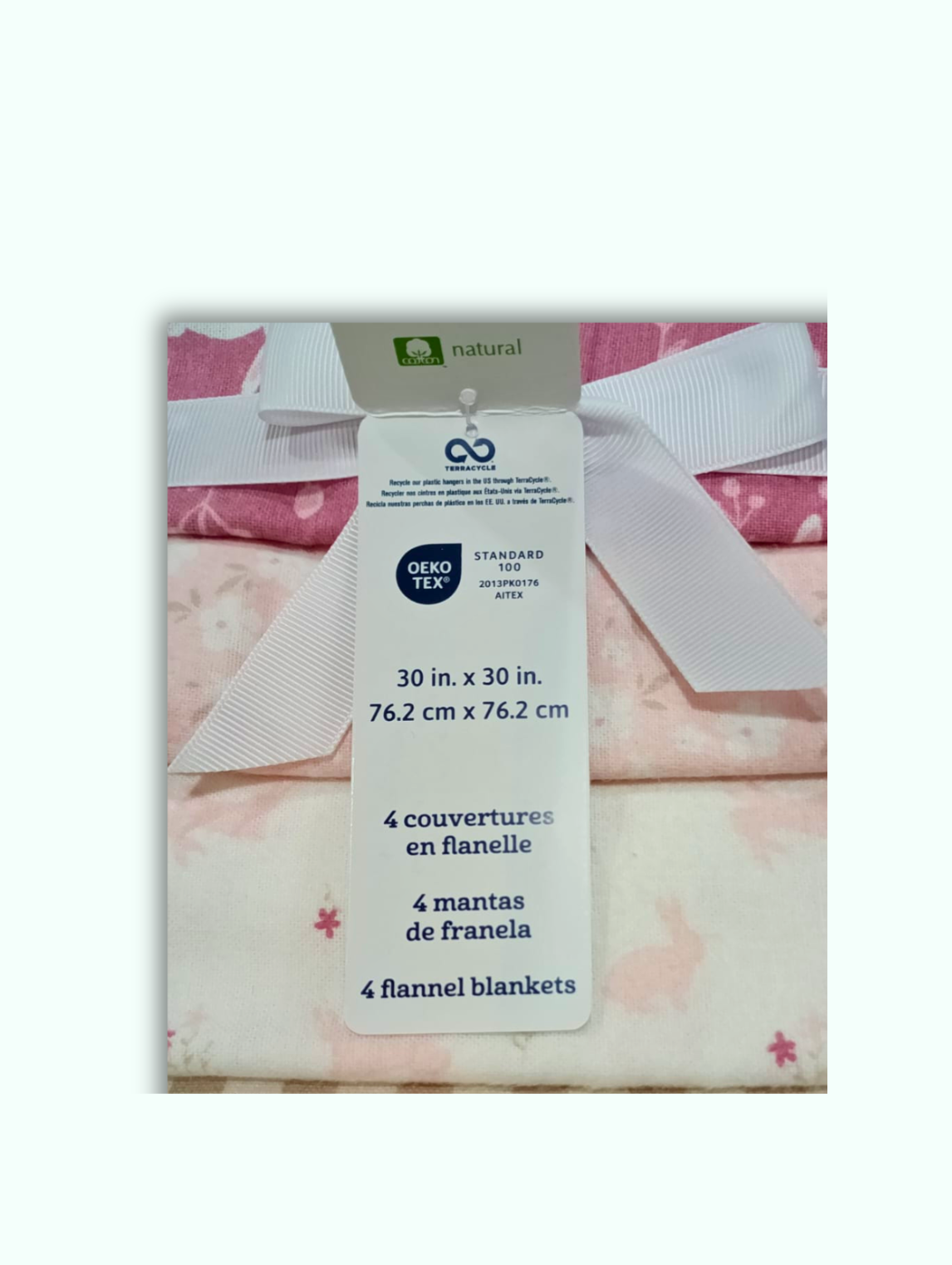 4 Pack - Mantes de franera Gerber. 30 in x 30 in. Para bebé.