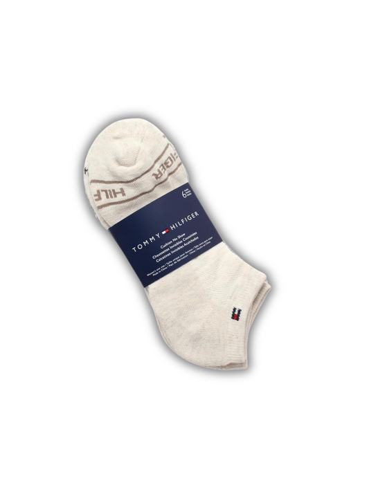 6 Pairs Tommy Hilfiger Cushion No Show - Tobilleras azul, gris, crema (Mujer)