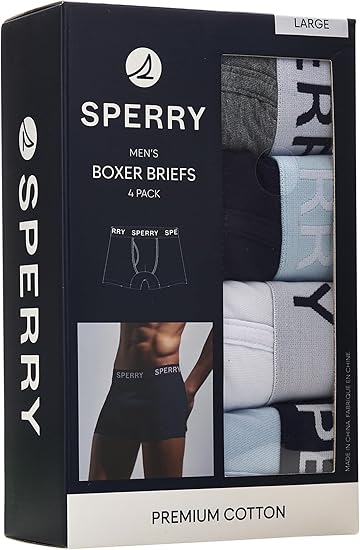 Boxer Sperry. 4 Pack Boxer Briefs. Premium Cotton