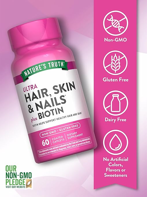 Nature’s Truth – Ultra Hair, Skin & Nails with Biotin. 60 Caplets