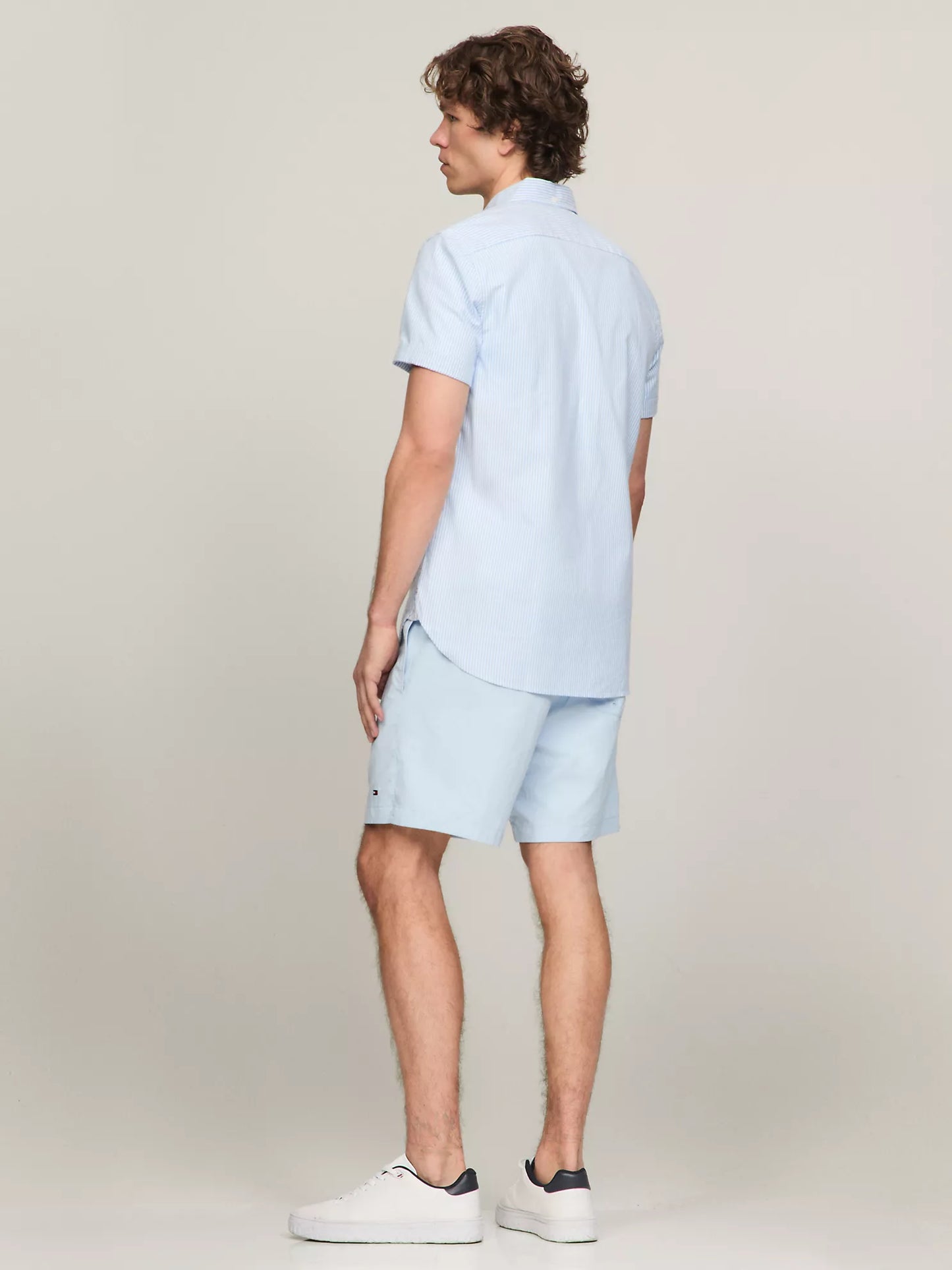 Short-Sleeve Stripe Oxford Shirt