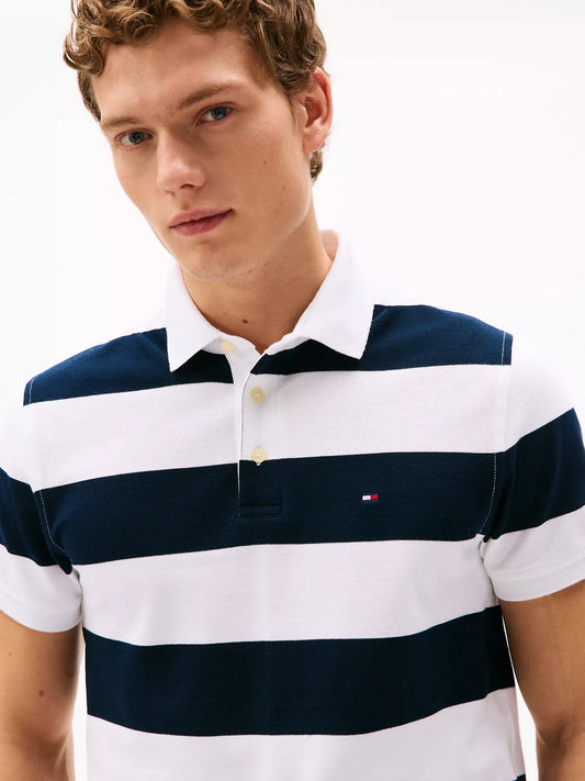 Slim Fit Rugby-Stripe Polo