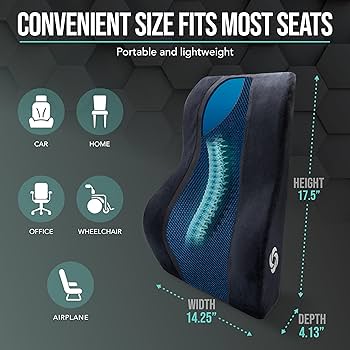 Samsonite Contoured Lumbar Support Cushion - High-Grade Memory Foam