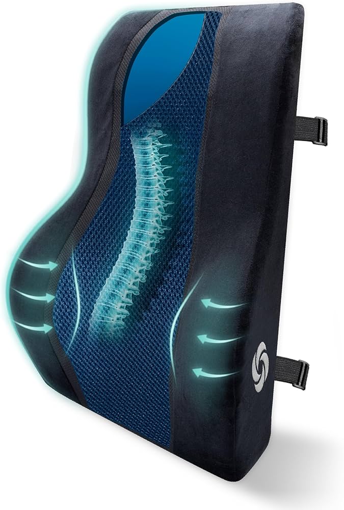 Samsonite Contoured Lumbar Support Cushion - High-Grade Memory Foam