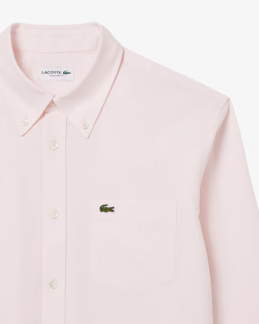 Camisa Lacoste Oxford para Hombre – Regular Fit, Manga Larga