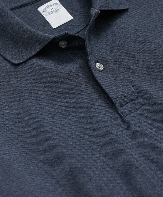 Brooks Brothers – Camisa Polo Piqué de Manga Corta con Logo – Azul Navy
