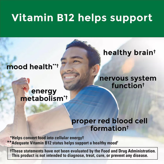 NatureMade Energy B12 1000 mcg per serving. Supports brain cell function, Helps reduce fatigue for those low in vitamin B12. Dietary Supplement 80 Gummies