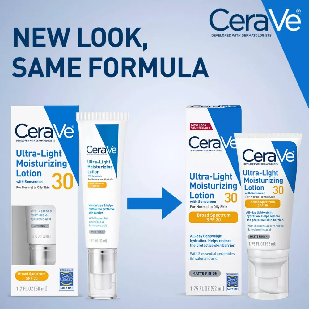 CeraVe Ultra-Light Face Lotion Moisturizer with Sunscreen - SPF 30 – 1.75oz