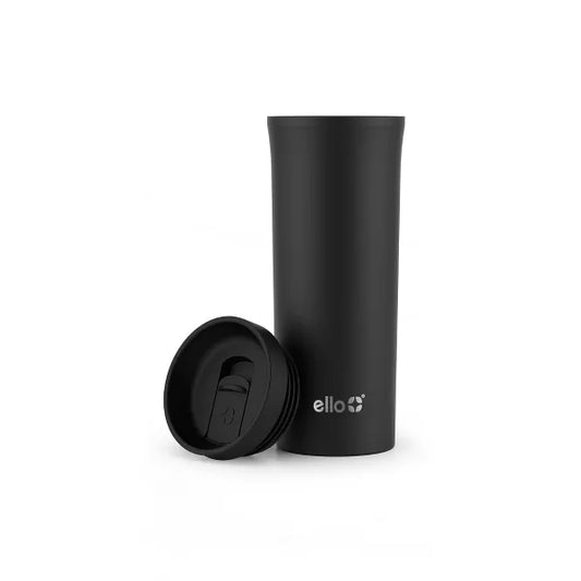 Arabica 18oz Stainless Steel Travel Mug Black - Ello: Double-Wall Coffee Tumbler, Hand Wash, Dishwasher-Safe Parts