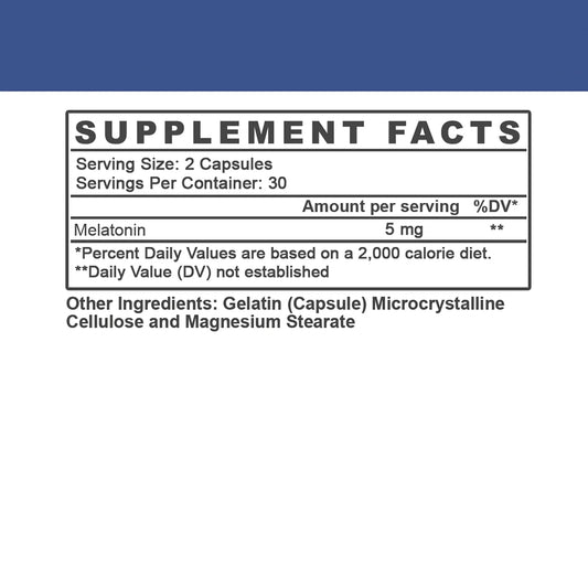 Angry Supplements, Just Pure – Melatonina 5 mg por porción – 60 cápsulas