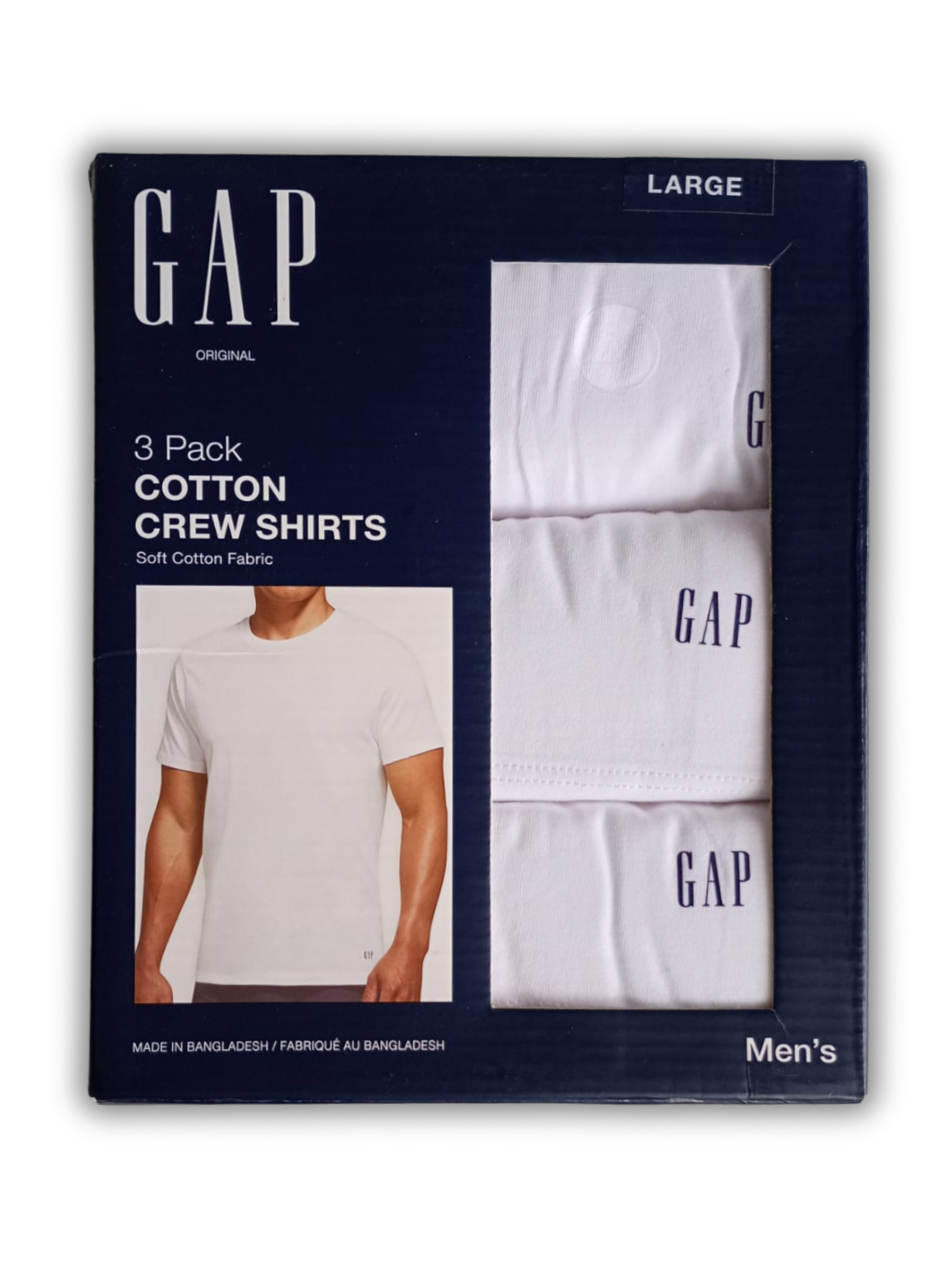 3 Pack GAP Cotton Crew Shirts – Soft Cotton Fabric