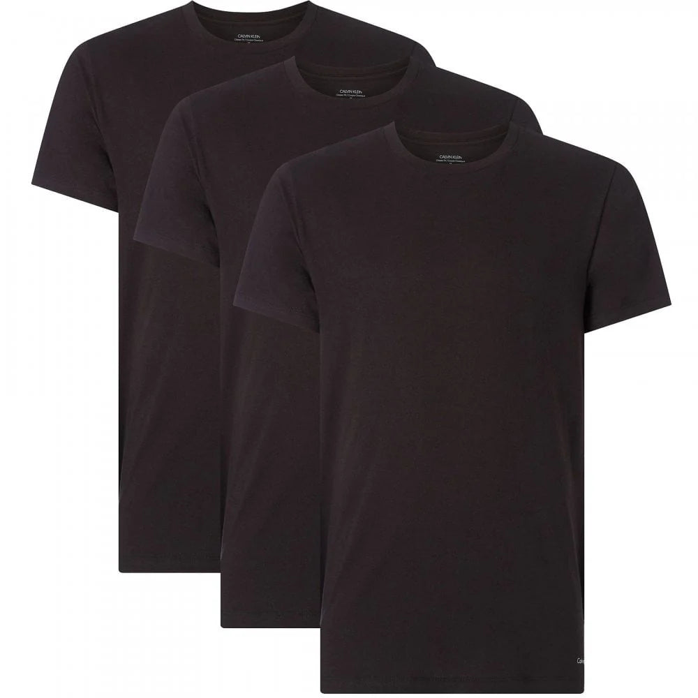 3-Pack Calvin Llein Crew Neck T-Shirt Cotton - Black