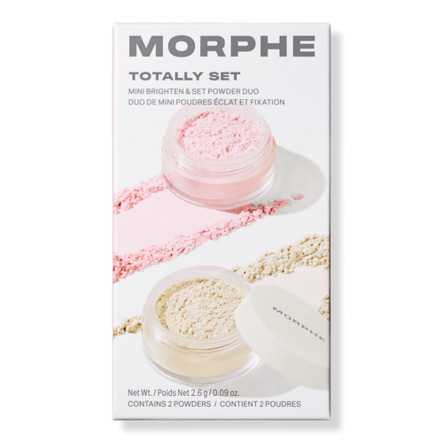 Morphe Totally Set Mini Brighten & Set Powder - Polvos iluminadores y fijadores en tamaño mini, 0.13 oz/2 piezas