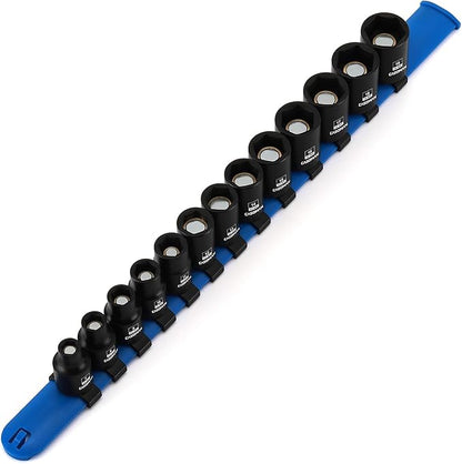 Juego de 13 llaves métricas magnéticas CASOMAN, 3/8 de pulgada, 6 puntos, perfil bajo, medidas de 0.276" a 0.748", material CR-MO.