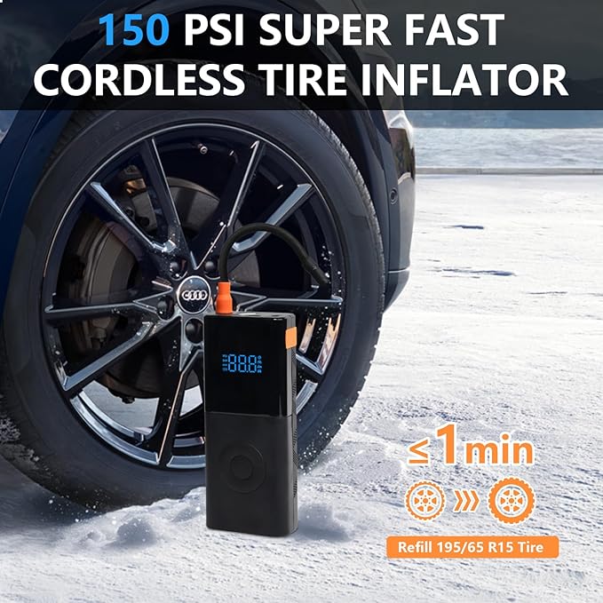 Arrancador portátil de autos con potencia de 3000 A, ideal para motores de gasolina de hasta 9.0 L y diésel de hasta 7.0 L. Funciona como amplificador de batería de 12 V e incluye luz integrada para mayor practicidad.
