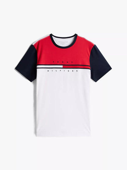 Tommy Hilfiger – Camiseta Regular Fit Colorblock con Logo de Bandera