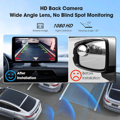Estéreo portátil inalámbrico para automóvil con CarPlay y Android Auto, pantalla táctil HD de 7", cámara de reversa, GPS y control por voz. Plug & Play para vehículos antiguos.