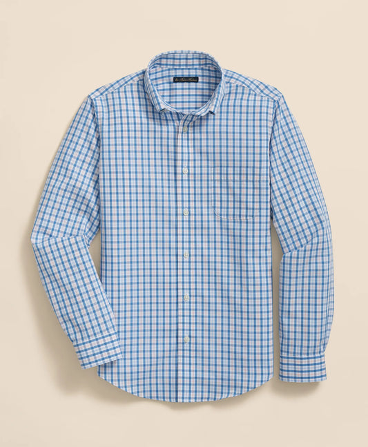 Camisa deportiva a cuadros, con cuello abotonado tipo polo, de popelina sin planchado – Brooks Brothers