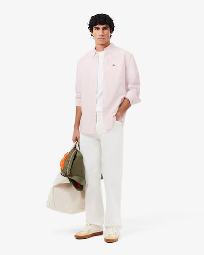 Camisa Lacoste Oxford para Hombre – Regular Fit, Manga Larga