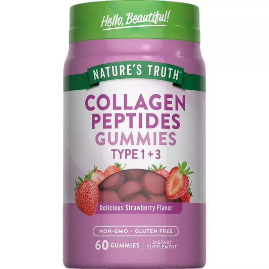 Nature's Truth – Gomitas de Colágeno Tipo 1 + 3 para Belleza – 60 unidades