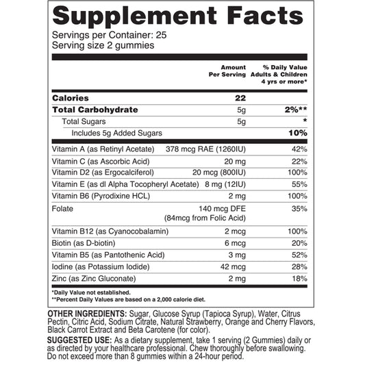 Okay Pure Naturals – Gomitas Multivitamínicas para Niños, Tropical Mix – 50 unidades