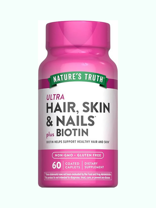 Nature’s Truth – Ultra Hair, Skin & Nails with Biotin. 60 Caplets