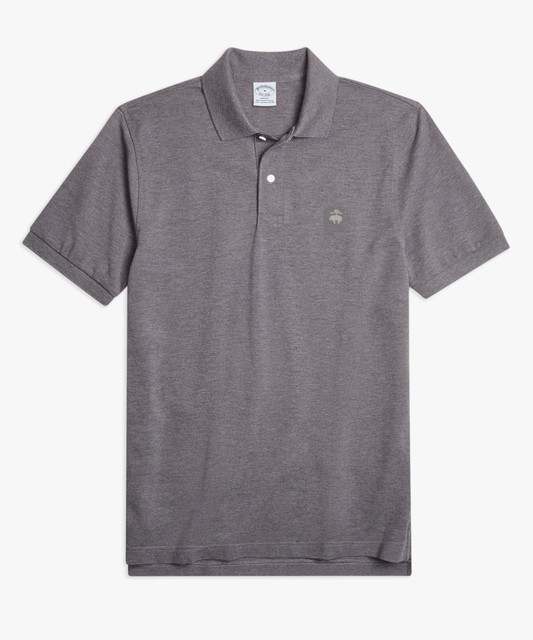 Brooks Brothers – Camisa Polo Piqué de Manga Corta con Logo – Gris