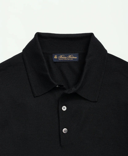Brooks Brothers – Suéter Polo de Lana Merino – Negro