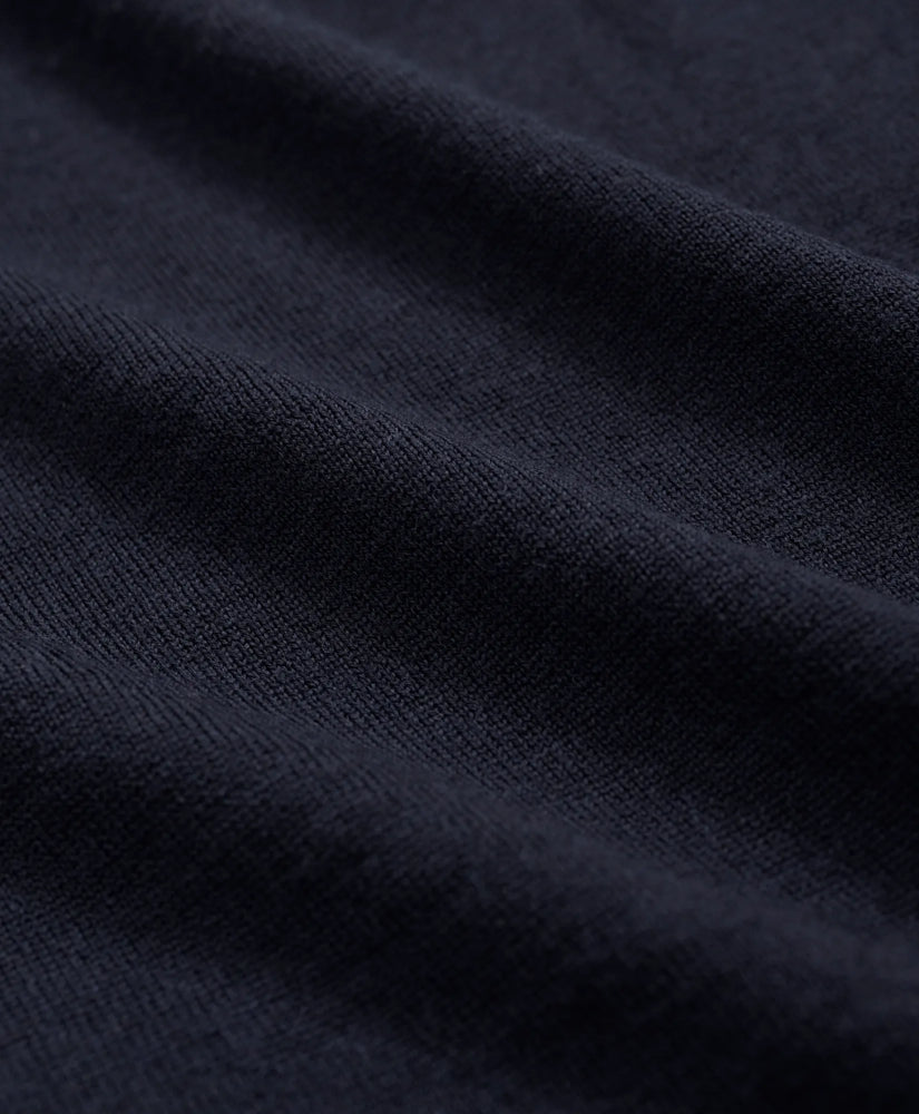 Brooks Brothers – Suéter Polo de Lana Merino – Azul Navy