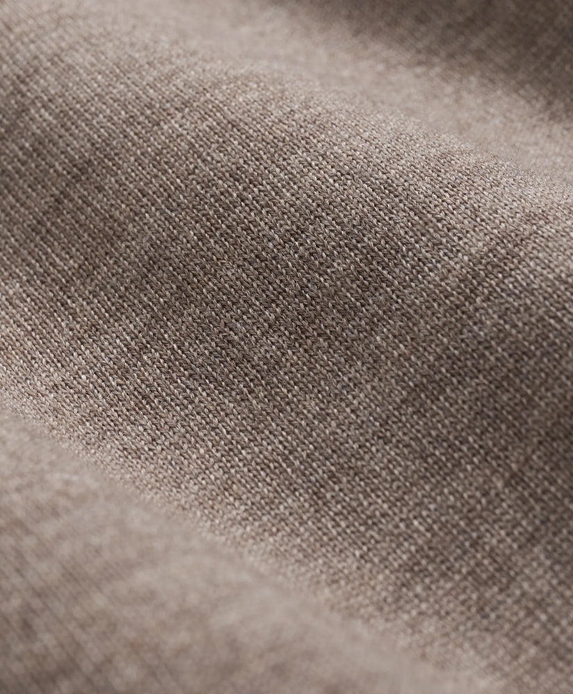 Brooks Brothers – Suéter Polo de Lana Merino – Café Claro