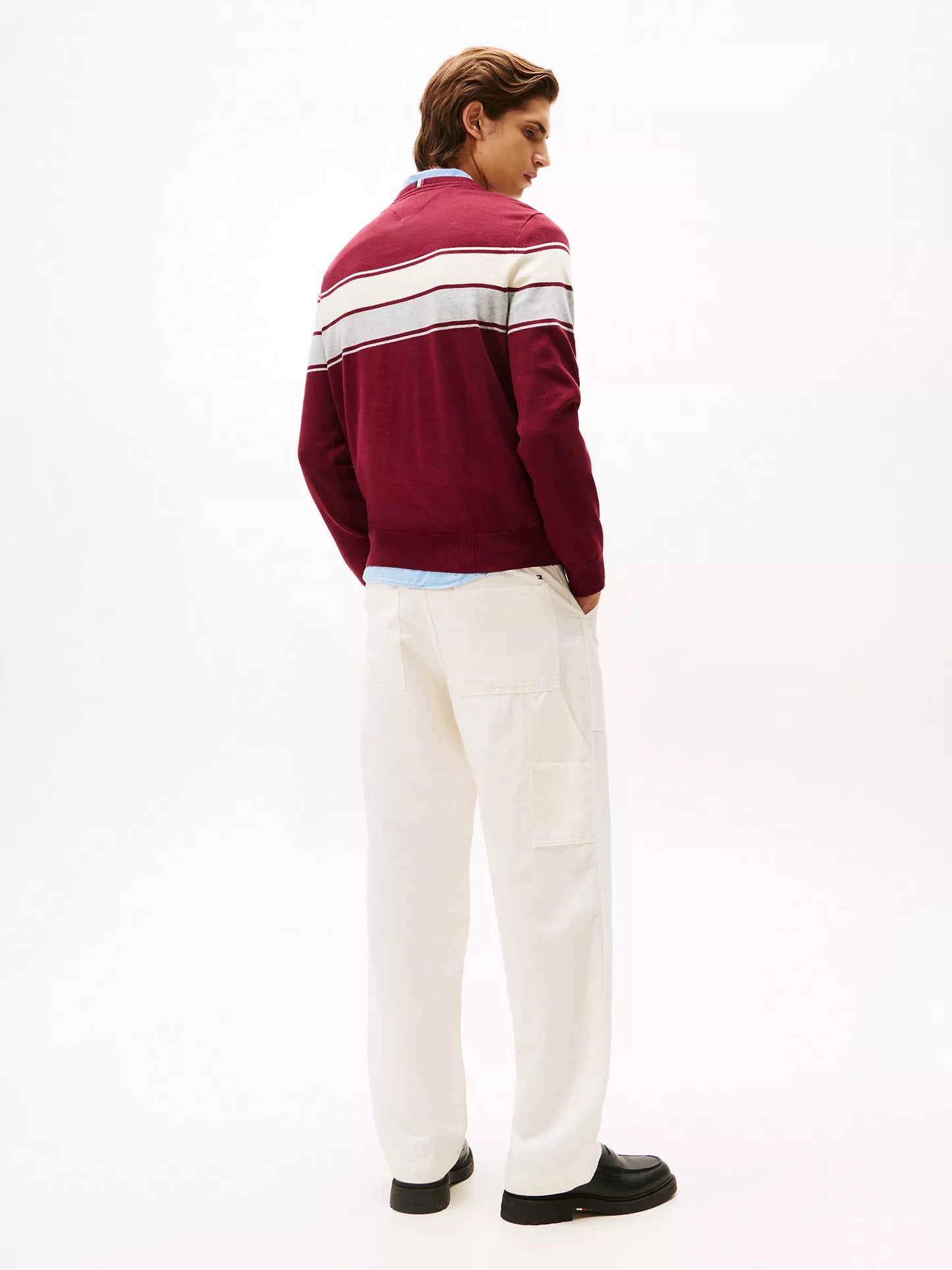 Suéter de Cuello Redondo a Rayas – Deep Rouge