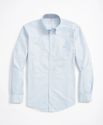 Brooks Brothers – Camisa Oxford Sport de Manga Larga con Botones – Celeste