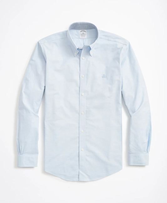 Brooks Brothers – Camisa Oxford Sport de Manga Larga con Botones – Celeste