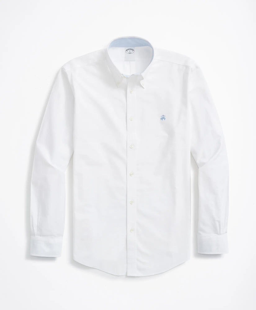 Brooks Brothers – Camisa Oxford Sport de Manga Larga con Botones – Blanco