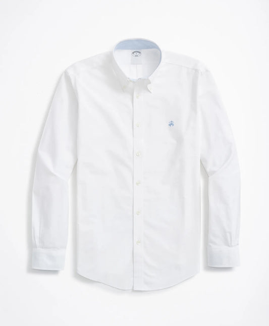 Brooks Brothers – Camisa Oxford Sport de Manga Larga con Botones – Blanco