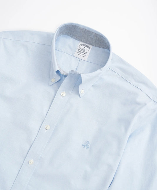 Brooks Brothers – Camisa Oxford Sport de Manga Larga con Botones – Celeste