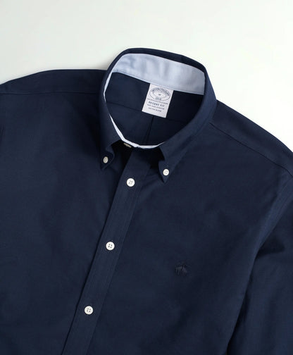 Brooks Brothers – Camisa Oxford Sport de Manga Larga con Botones – Azul Navy