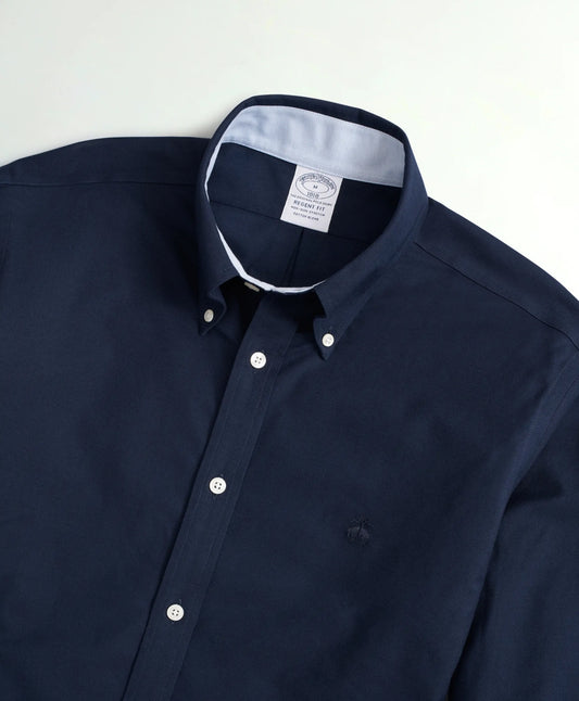 Brooks Brothers – Camisa Oxford Sport de Manga Larga con Botones – Azul Navy