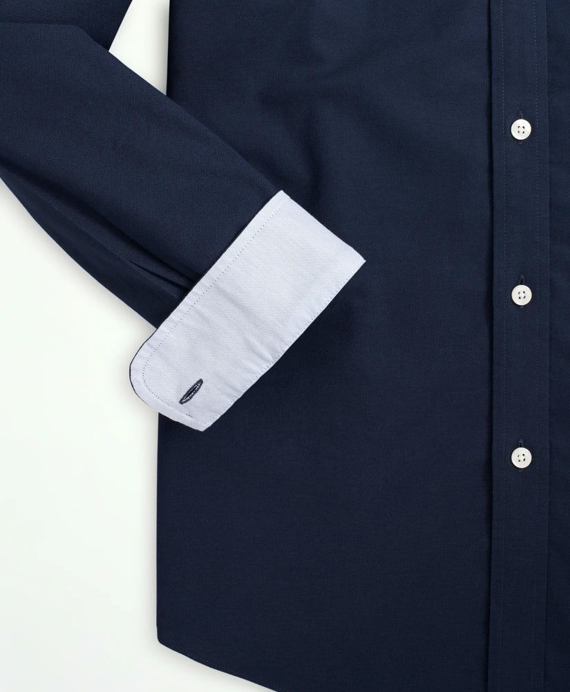 Brooks Brothers – Camisa Oxford Sport de Manga Larga con Botones – Azul Navy