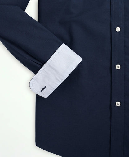 Brooks Brothers – Camisa Oxford Sport de Manga Larga con Botones – Azul Navy