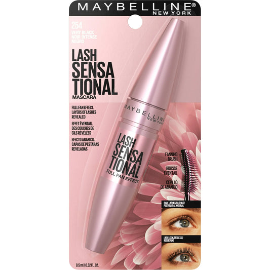 Máscara alargadora Maybelline Lash Sensational – 0.32 fl oz – 254 Lavable Muy Negro